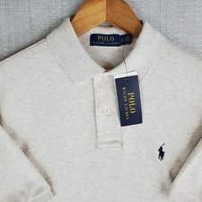 POLO RALPH LAUREN Size Small Mens Polo Shirt NEW 110 Soft Cotton Light Khaki