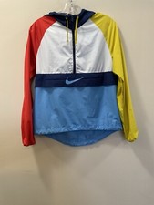 Nike Unisex Half Zip Small Packable Windbreaker Swoosh Colorblock Retro Style