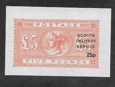 Gran Bretaña 1971 SCOUTS DELIVERY Oficina de Correos Huelga Postal Válida Valor 25p
