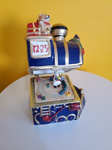 Mr. Christmas Porcelana SANTA TALLER ESCENA Casa Caja de Música Animada - Imagen 8 de 9