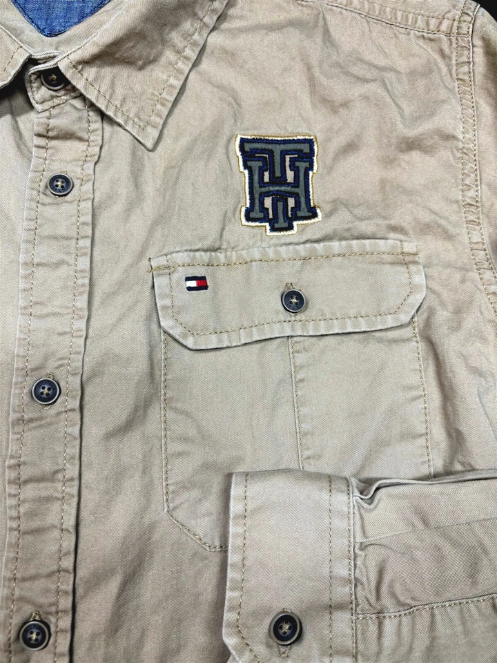 Tommy Hilfiger Niños Botón Delantero Manga Larga Beige Boyscout Camisa XL 20 Foto 2 de 4