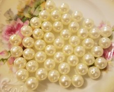 100 pcs Ivory Loose Artificial Plastic Pearls Pastel 12mm Round Craft Beads
