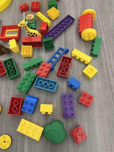 Vintage Lego Duplo & Tyco Super Blocks Compatible W/ Carrying Cases Zoo Pieces! - Picture 15 of 16