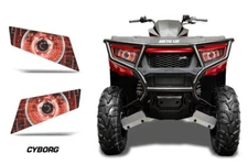 Headlight Eye Graphics Kit Decal Cover For Arctic Cat Alterra 400/450 CYBORG RED
