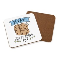 Beware VerrüCkte Cookie Jungen Untersetzer GeträNke Scherz Sohn Kinder Nahrung