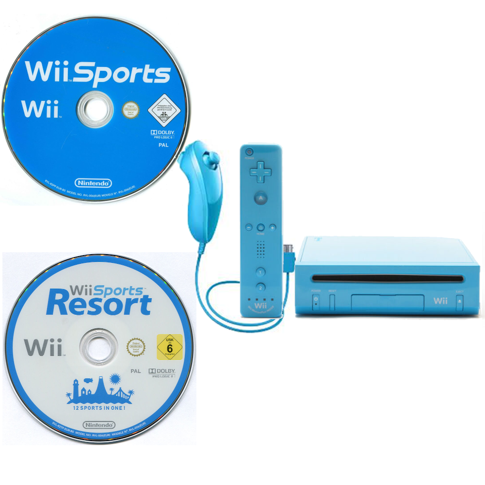 Restored Nintendo Wii Limited Edition Blue Video Game Console Home