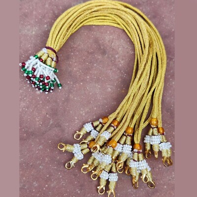 Back Rope Hook Gold Color Pearl Adjustable Necklace Dori Lot 12 pcs Lockable Set