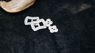Shoe buckles and 2 buttons for antique bisque french german doll MEDIUM sizes