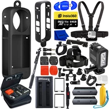 Advanced 64GB Accessory Bundle for Insta360 ONE X3 Pocket Action Camera