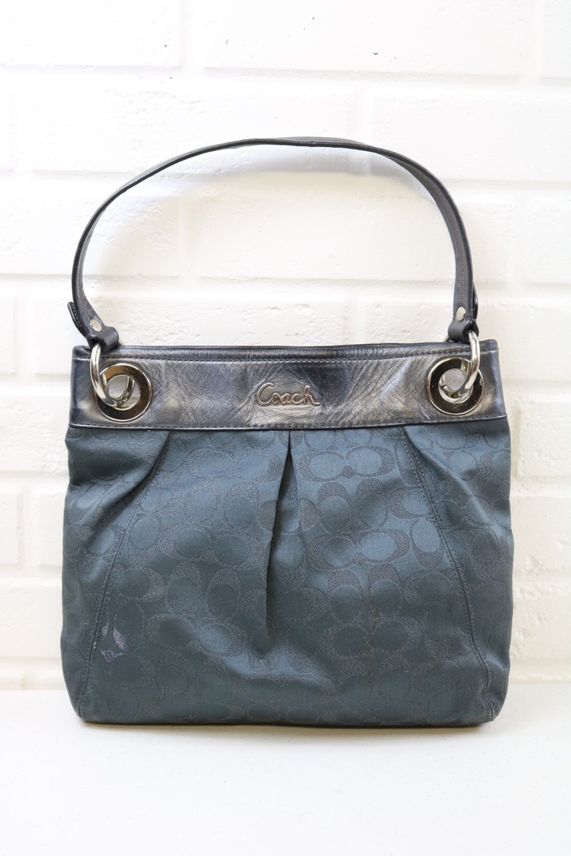 Coach Ashley Lurex Signature Charcoal Crossbody F17680 & Matching