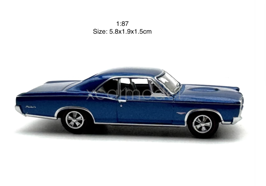 1:87 Scale Blue 1966 Pontiac GTO Diecast Metal Muscle Car Model Toy Gift