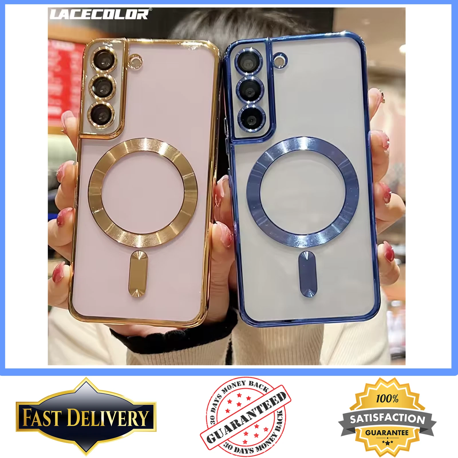 Clear Magnetic Magsafe Case Samsung Galaxy S20 S21 S22 S23 S24 Ultra plus Silicone Cover Wireless Charger