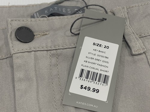 Ladies size 20 Grey KATIES Navy Canvas K Shorts - *NEW* RRP $49.99 - Picture 3 of 4