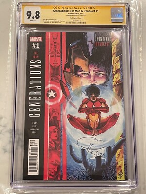 Generations Iron Man & Ironheart #1 1:25 Variant CGC 9.8 SS Signed by Marco Rudy