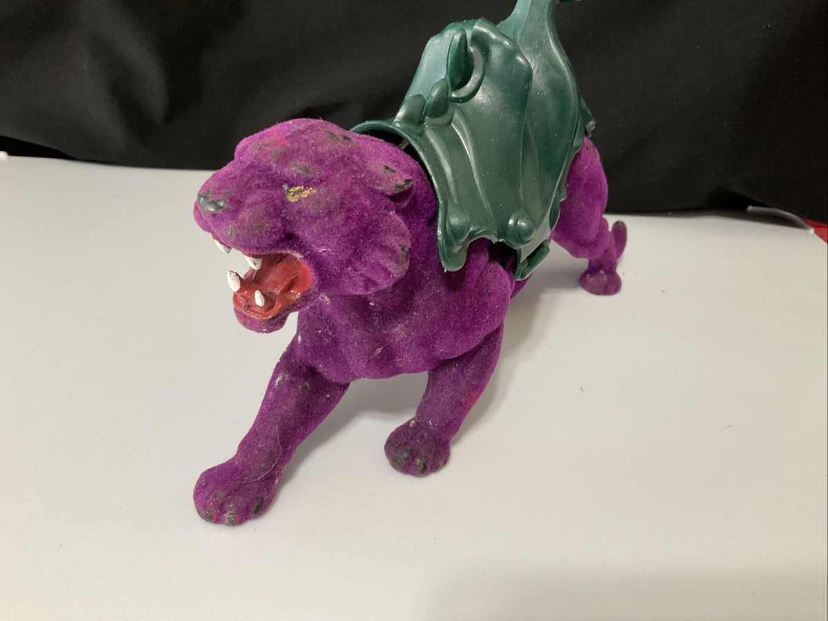 Rare Vintage He-man Purple Panther Tiger With Saddle No
