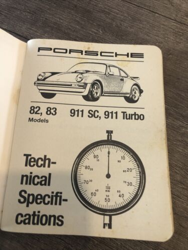 VINTAGE Porsche 82,83 SC 911 911 TURBO technical Spec BOOK - Picture 3 of 7