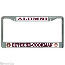 BETHUNE-COOKMAN ALUMNI CHROME LICENSE PLATE FRAME MADE IN USA