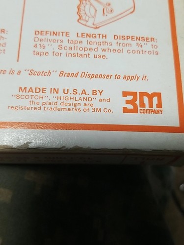 Highland Transparent Tape No.5910; VINTAGE;Super RARE;3/4" x 2592"(72 yards) USA - Picture 8 of 9