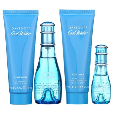 Davidoff Ladies Cool Water 4pcs EDT Gift Set Fragrances 3607342956544