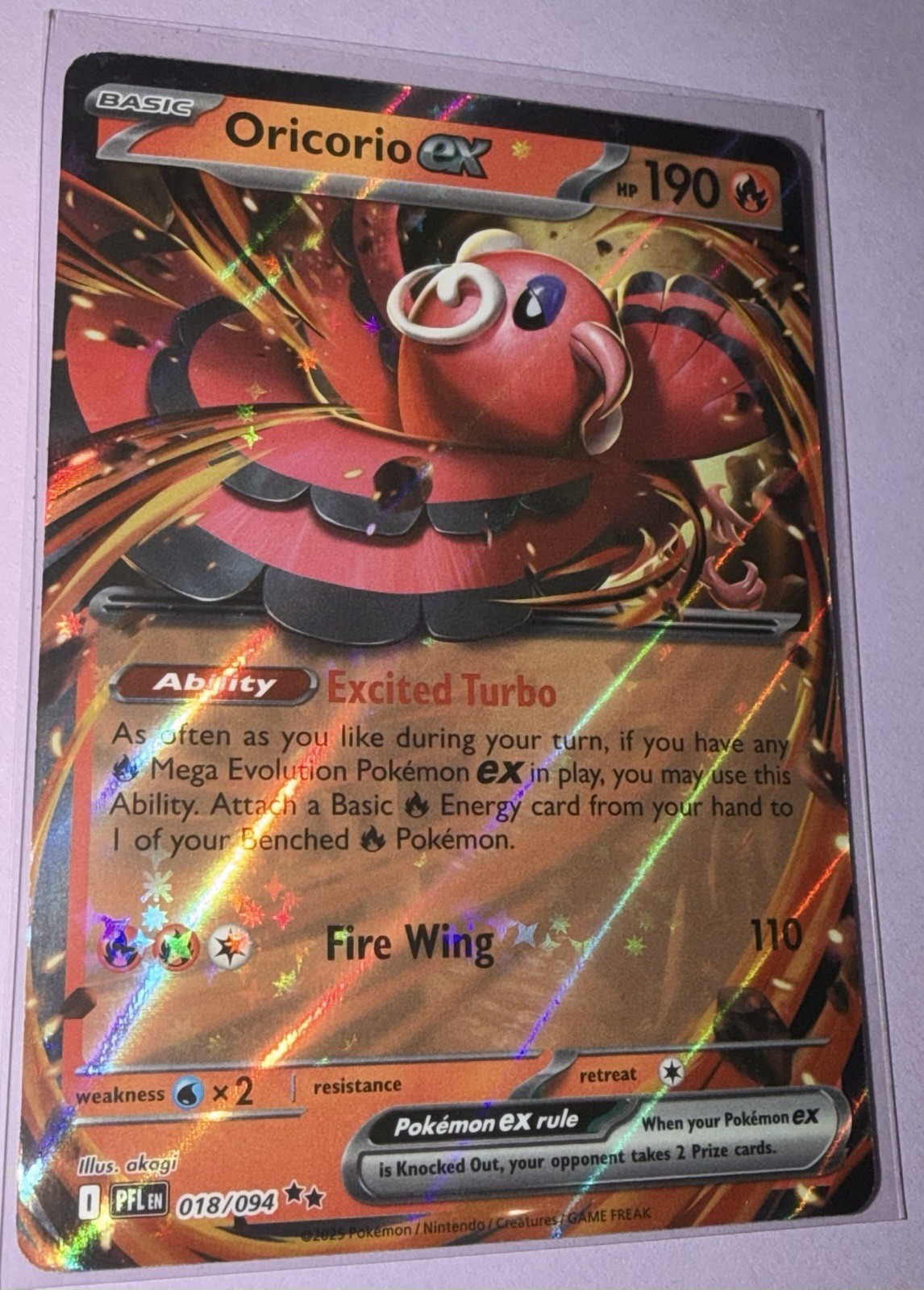 Oricorio ex 018/094 Me02: Phantasmal Flames - Holo - Near Mint - Pokemon