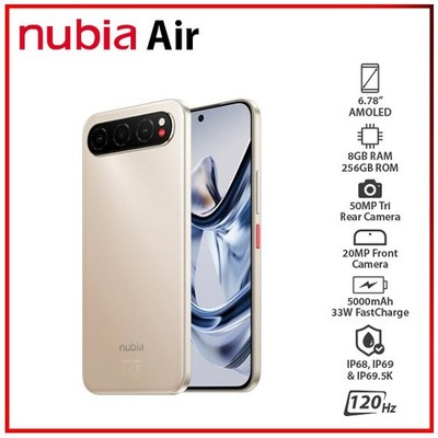 (New) ZTE Nubia Air 5G TITANIUM 8GB+256GB Dual SIM Unlocked Android Mobile Phone