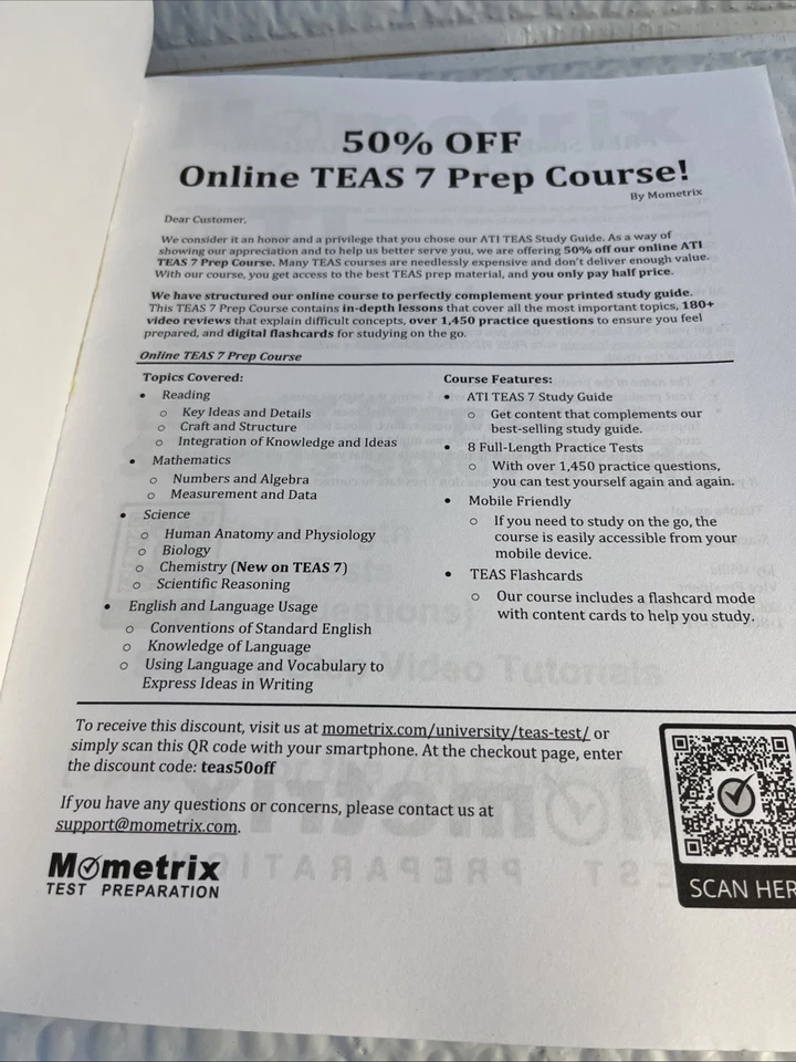 MOMETRIX  ATI TEAS 7 Secrets Study Guide TEAS 7 Prep Book Test Preparation PB - Image 2 of 4