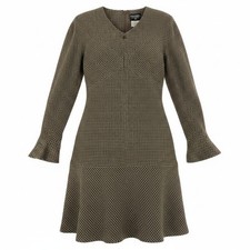 Cd23 CHANEL Front Zip Tweed Dress A-line Coco Mark P09335V05959 Size Used AYAN-0