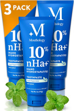 10 Nano Hydroxyapatite Toothpaste 3Pk, Fluoride Free , Whitening , Supports En