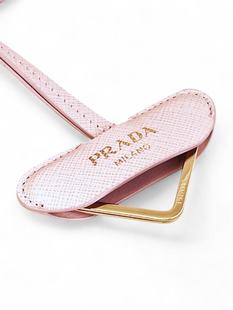 Prada Leather Key Ring Neck Strap Charm Pink thumbnail 3