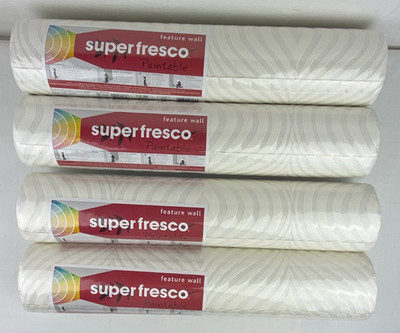 4X Graham & Brown 17583 Paintable Wallpaper Superfresco Vinyl Textured White 3S3