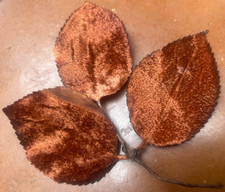 vintage millinery 1940s velvet 2 1/8x3" leaves copper 1 spray Japan