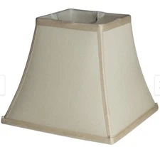 Urbanest Faux Silk Square Softback Bell  Lampshade In Cream Fabric