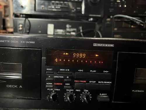 Vintage Yamaha Natural Sound Stereo Double Cassette Deck KX-W382 Black parts - Picture 3 of 8