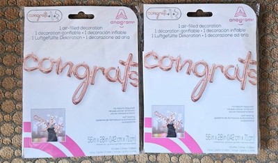 Set Of 2 ''Congrats'' Balloon Party Decoration 56'''' x 28'' No Helium Required New