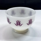 Vintage Fire King Milk Glass Tulip Cottage Cheese Bowl Purple
