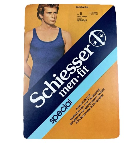 SCHIESSER men fit Herren Unterhemd ohne Arm Sportjacke 5 / M Original Feinripp