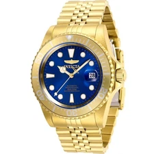 Invicta Men's Watch Pro Diver Automatic Blue Dial Yellow Gold Bracelet 30097