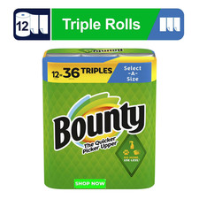 Bounty Paper Towels Select-A-Size, 12 Triple Rolls