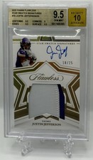 Justin Jefferson 2022 Panini Flawless Star Swatch Auto 18/25 BGS Gem Mint 9.5!
