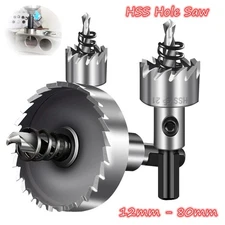 12mm - 80mm HSS Hole Saw Drill Bit Metal Stainless Aluminum Plastic Cutter Tool