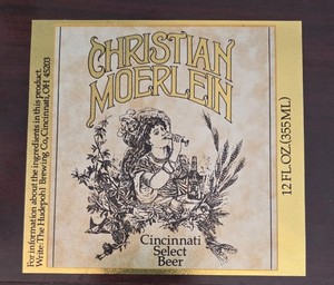 Christian Moerlein Beer Label Hudepohl Brewing co Cincinnati Ohio