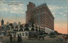Spokane, Washington WA Davenport's Restaurant 1915 Spoane, Nash Antique Postcard