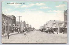 Main Street Tucumcari NM Postcard c1910s UNP Shoemaker Post Sign Feed Groceries