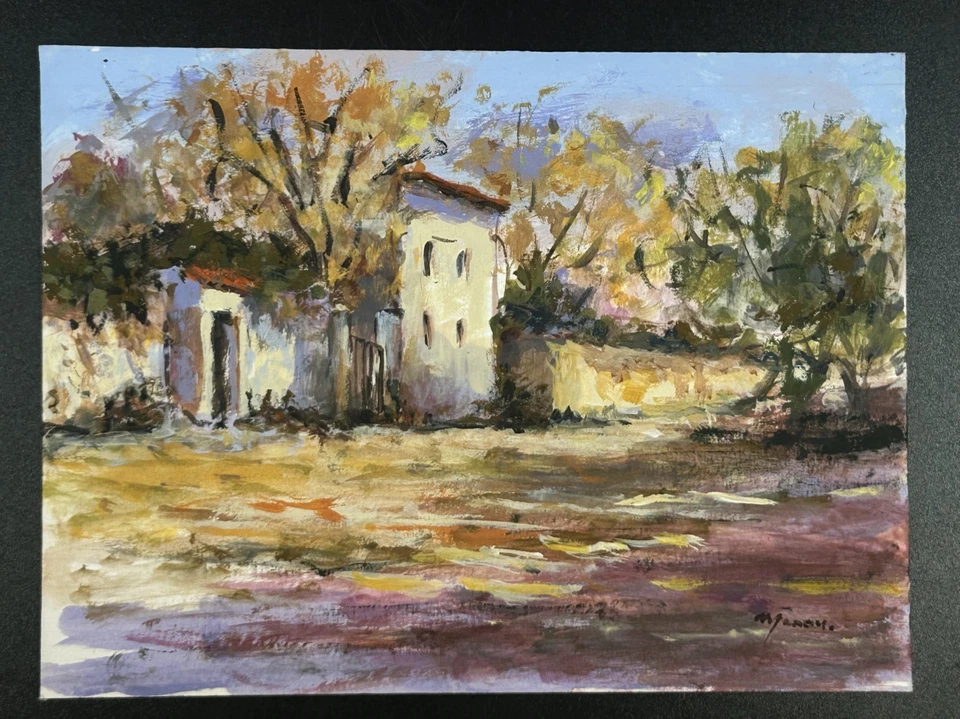 Aquarelle sur carton signature à identifier - La Motte Villecroze Tourtour - Photo 2/4