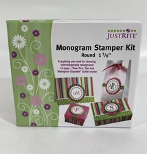 JustRite Monogram Stamper Kit Round 1 5/8" Interchangeable