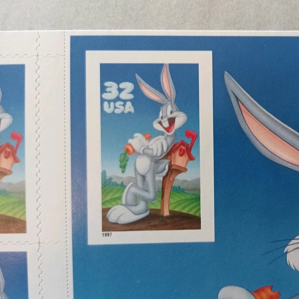 US Sc. #3138 Bugs Bunny Error Sheet w/Imperforate Stamp Mint Never Hinged GEM - Image 2 of 3