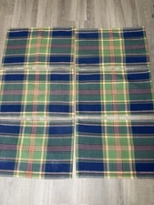 DII FOR THE HOME Set Of 6 Placemats  Blue Green Plaid 