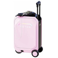 20 Inch Smart Rideable Suitcase 31L Pink Electric Luggage Scooter For Travel NEW