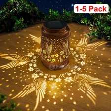 Solar Lantern Hanging Light LED Hummingbird Outdoor Lamp Waterproof Garden Decor