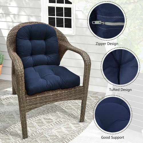 2pcs Waterproof Chair Seat Cushion Tufted Patio Pad Floor Pillow Outdoor Indoor - Picture 5 of 20